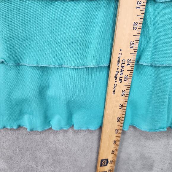 NWT Lane Bryant Womens Plus 26/28 Tunic Top Blue Turquoise Ruffle Hem Ruched New - Picture 9 of 13